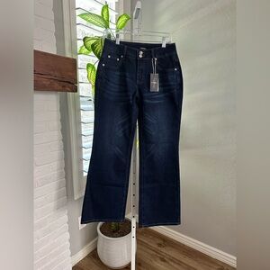 Flamingals Dark Wash Straight Leg Mid Rise Jeans Size Small NWT